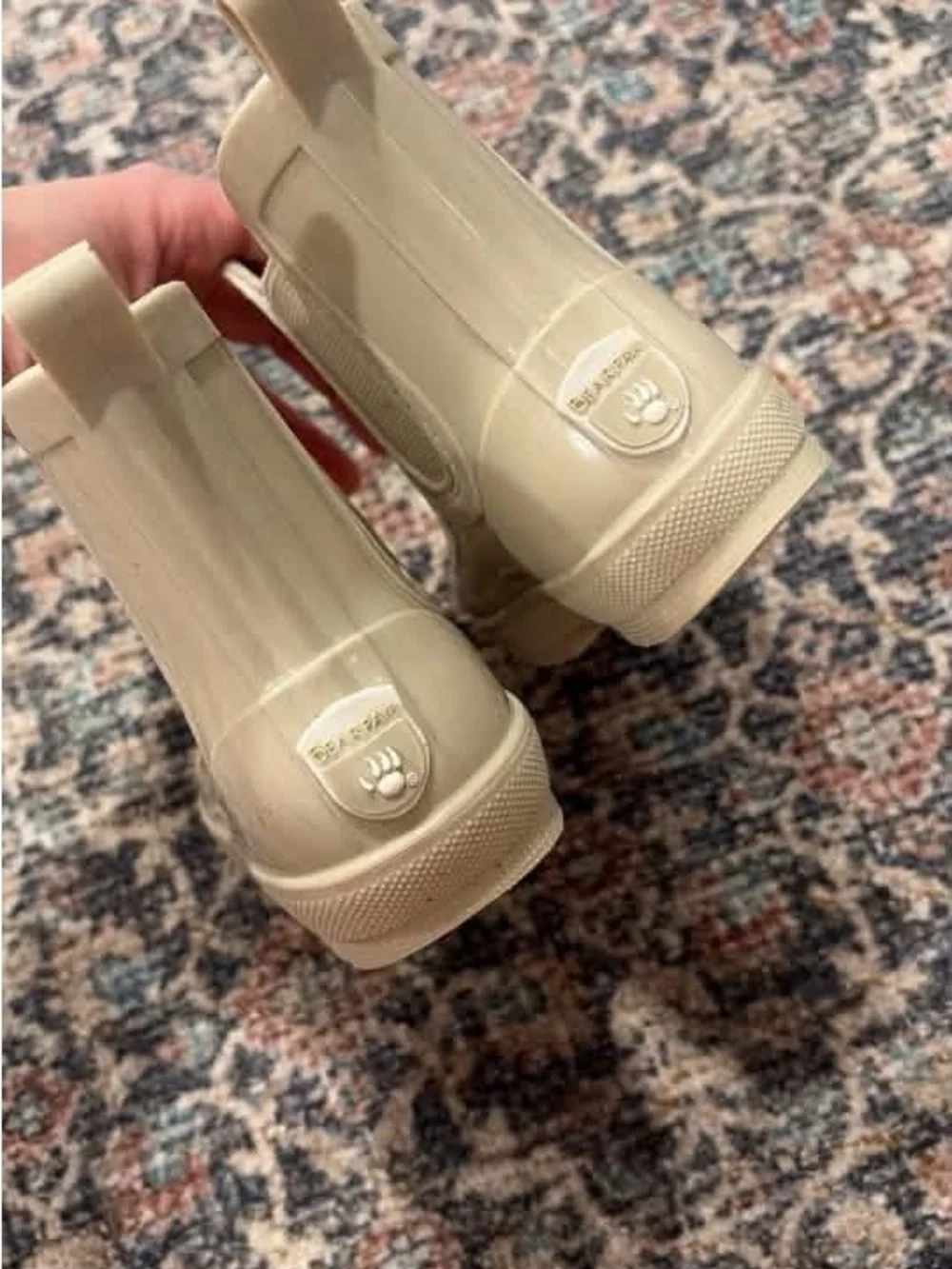 Kids Bearpaw Rain Boots in Cream